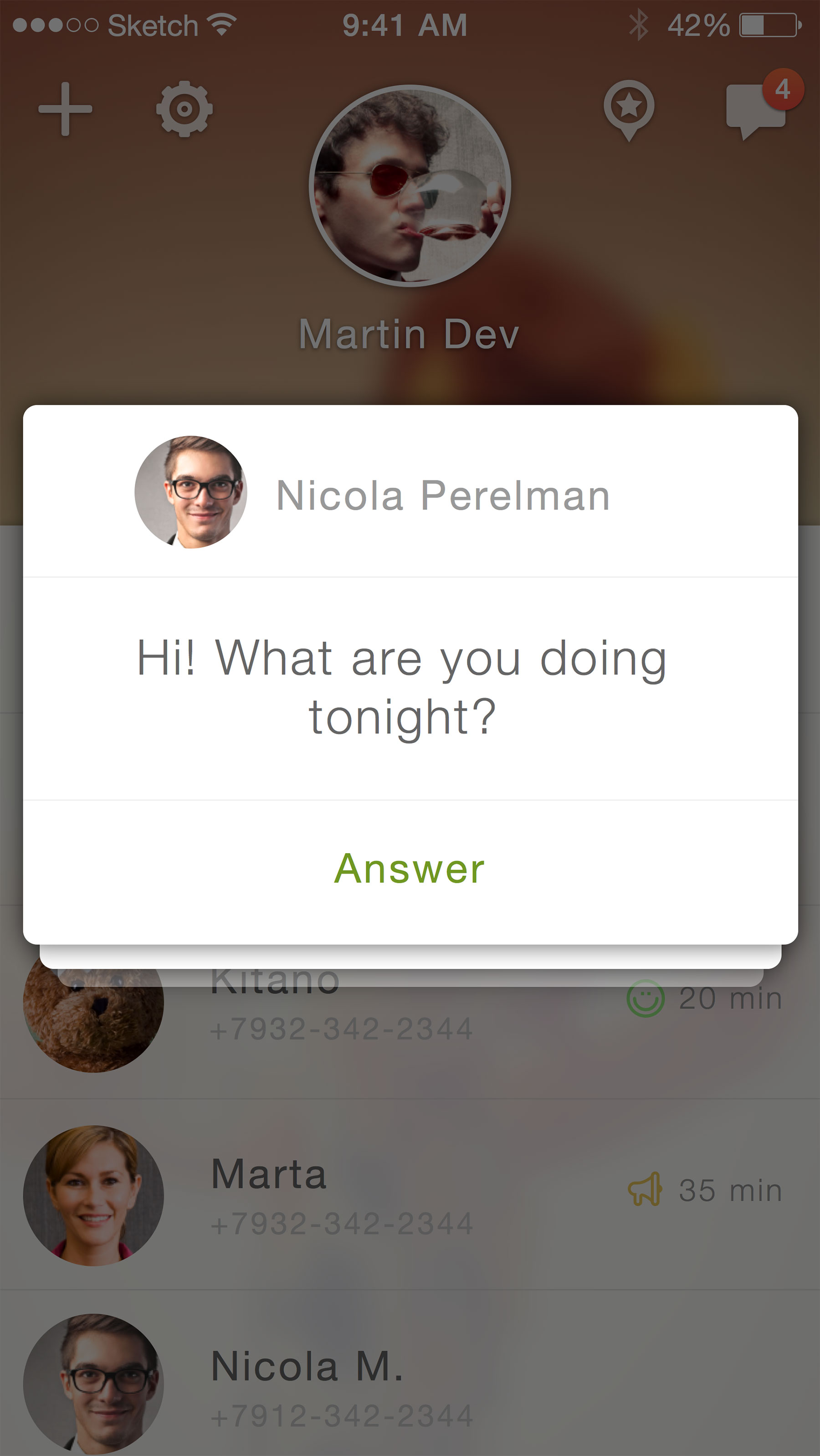 联系人列表概念设计