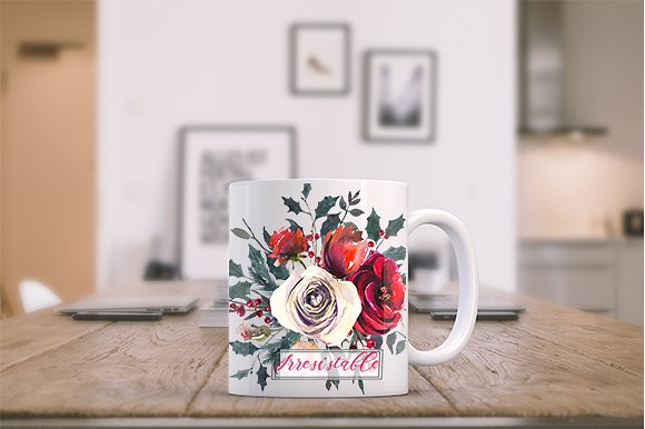 红色玫瑰花水彩剪贴画 Red Roses Watercolor Clipart Set插图(14)