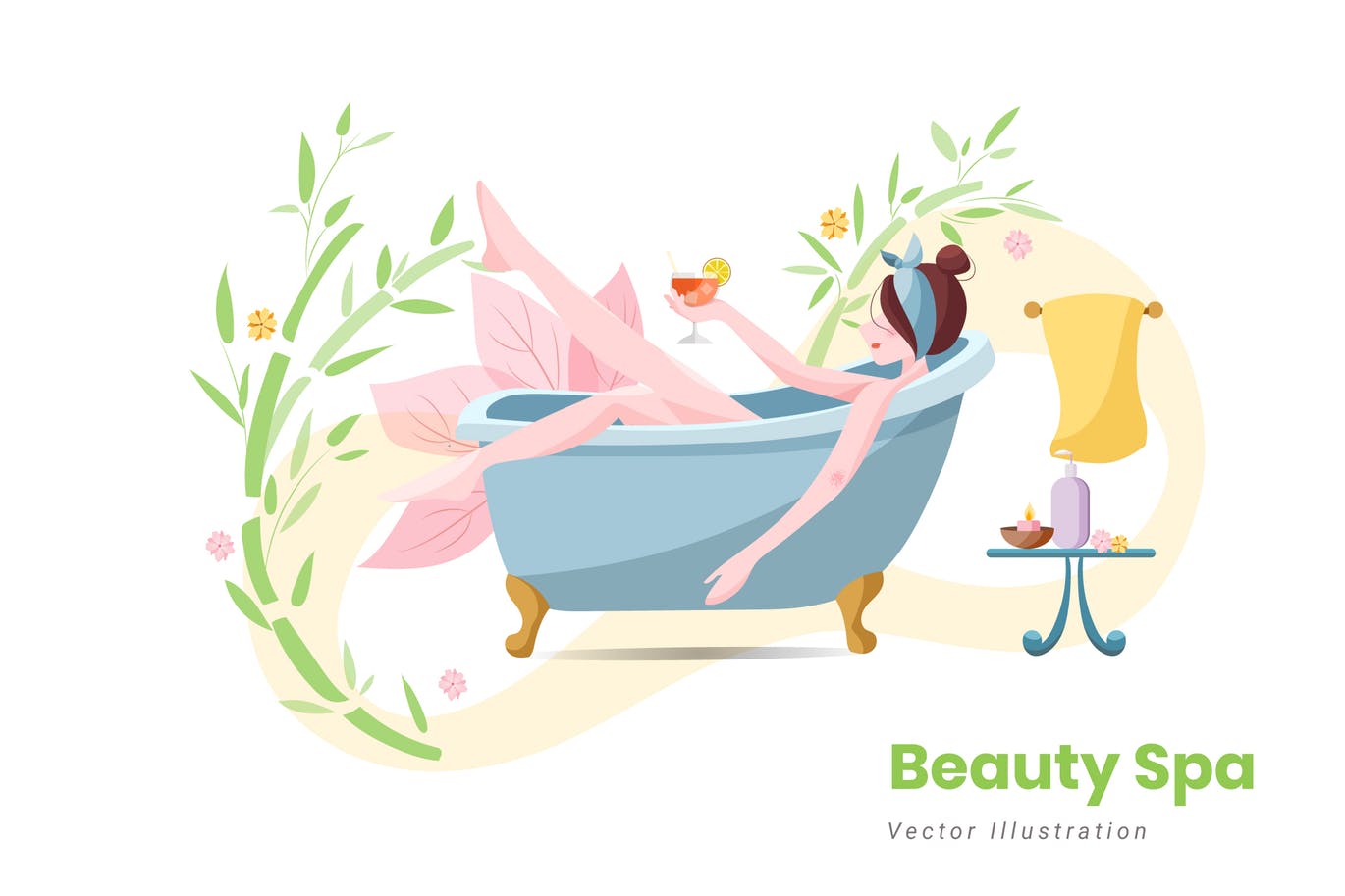 美容SPA主题矢量插画素材库精选设计素材v8 Beauty Spa Vector Illustration插图