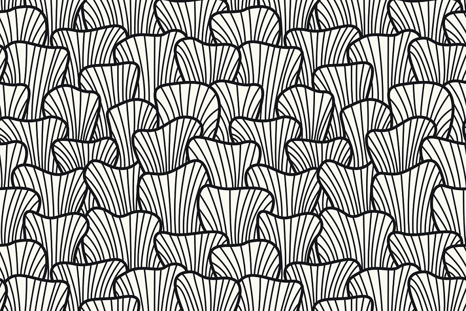 手绘涂鸦无缝线条重叠图案 Hand drawn Doodles Seamless Patterns插图(4)
