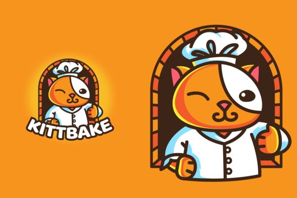 烘焙猫美食品牌Logo商标设计模板 BAKERY CAT – Mascot &amp; Esport Logo