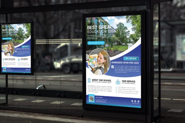 高级私立初中招生简章海报PSD素材素材库精选模板 Kokoi – Junior Education Poster HR