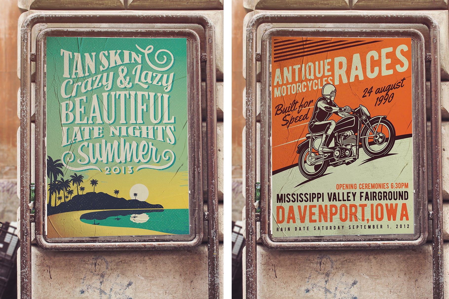 复古风格店铺小黑板招牌广告样机素材库精选模板 Vertical Signboard Mockups x6插图(4)