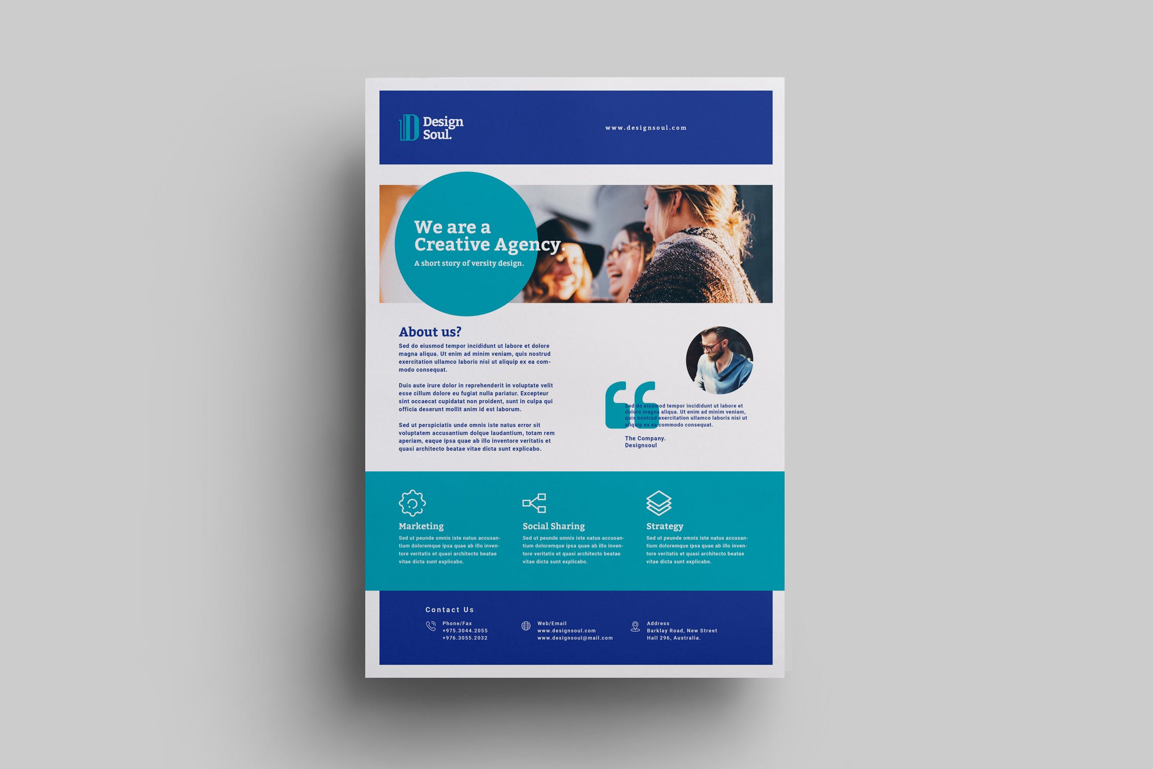 创意代理公司简介宣传单设计模板 Corporate Flyer插图