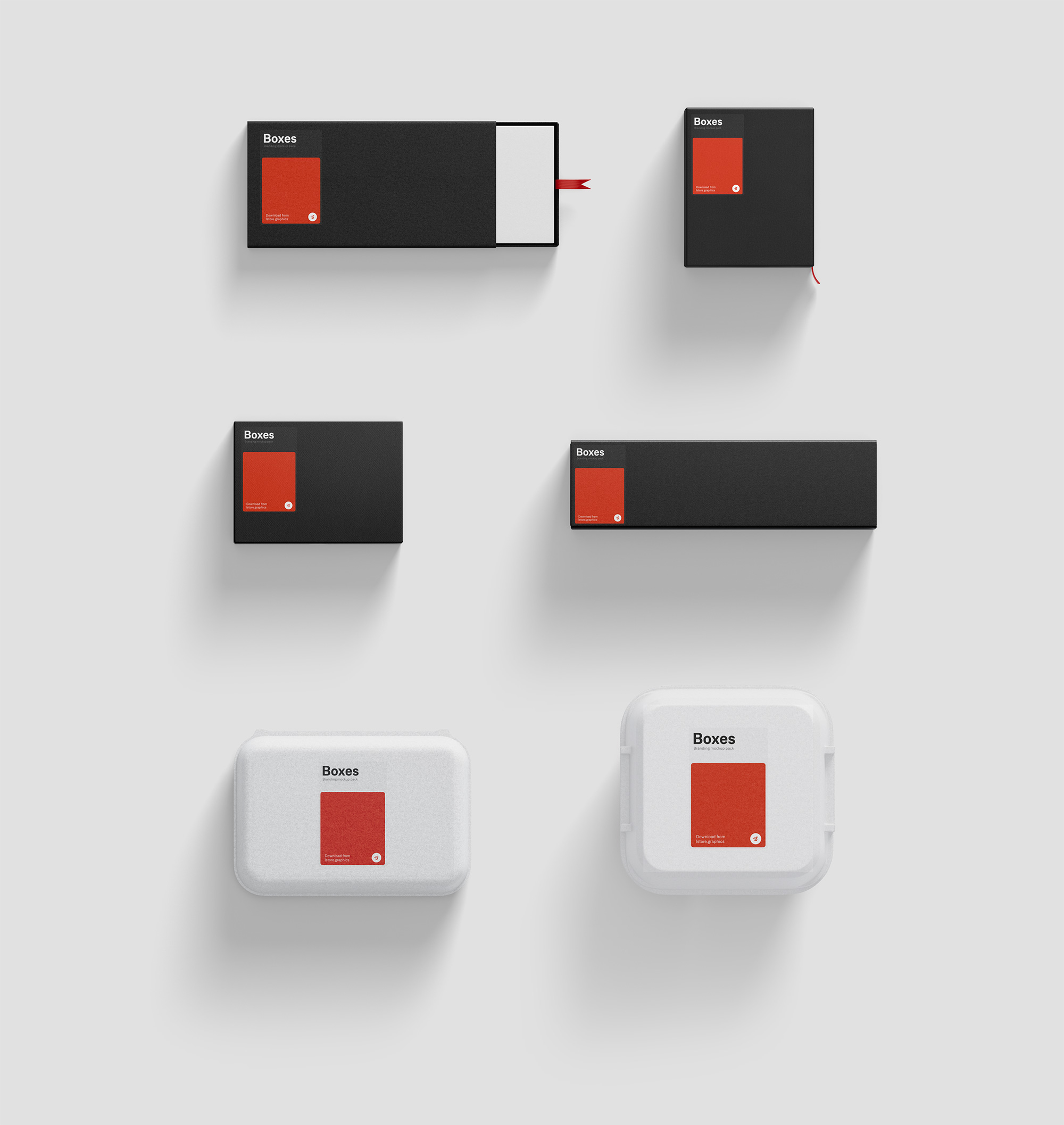 各式各样的牛皮纸硬纸板包装盒子样机81 Box Mockups插图(8)