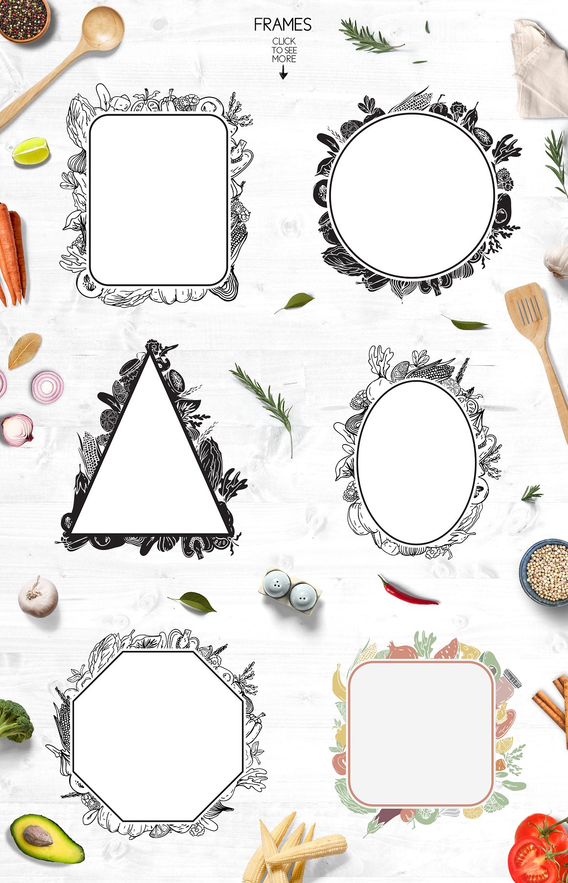 烹饪主题特色矢量图形插图(3)