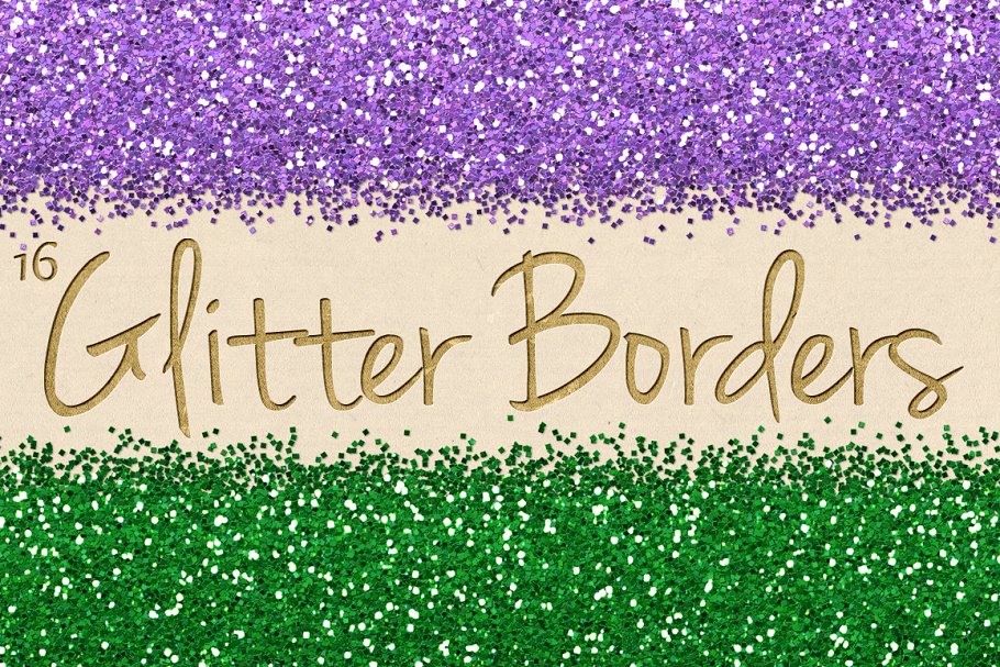 BingBing闪烁边界剪贴画 Digital Glitter Borders Clipart Pack插图(3)