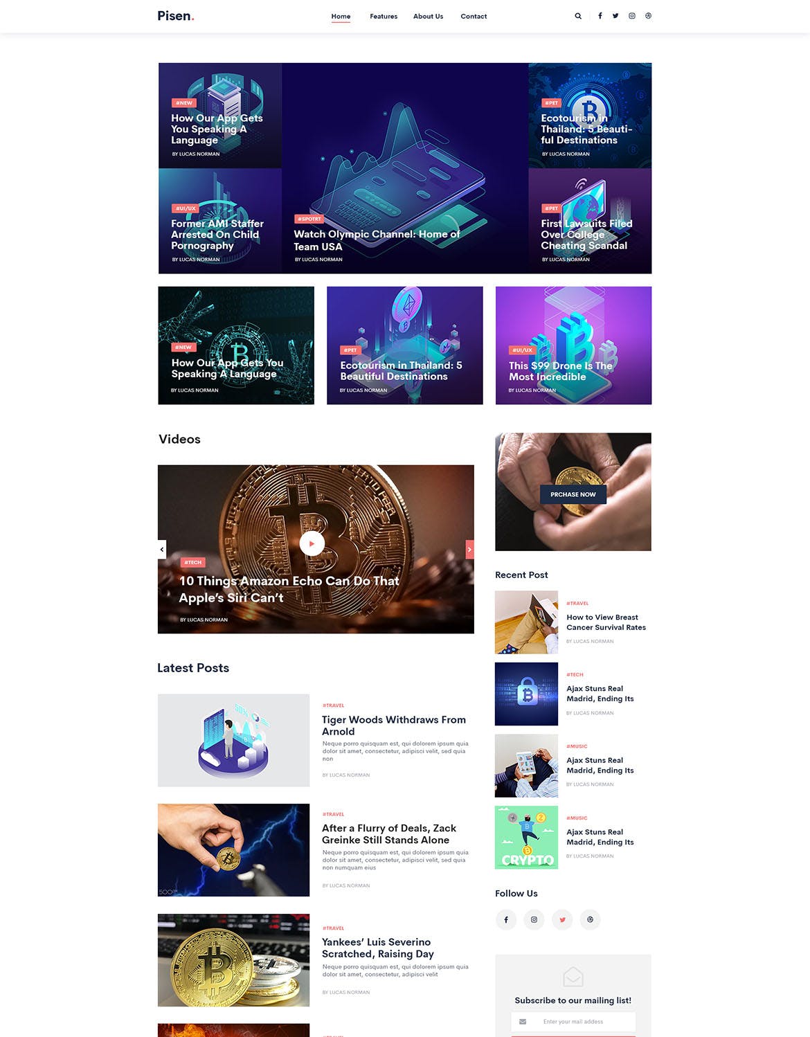 极简多图博客设计PSD模板 Pisen | Minimalist Blog PSD Template插图(10)