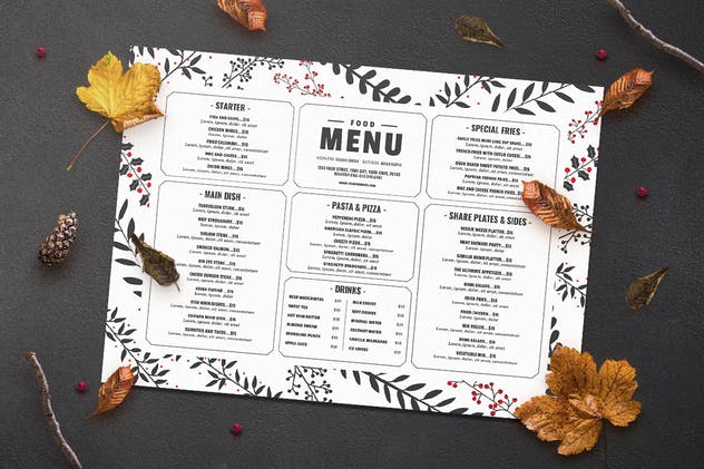 极简主义圣诞晚宴食物菜单 Christmas Food Menu插图(1)