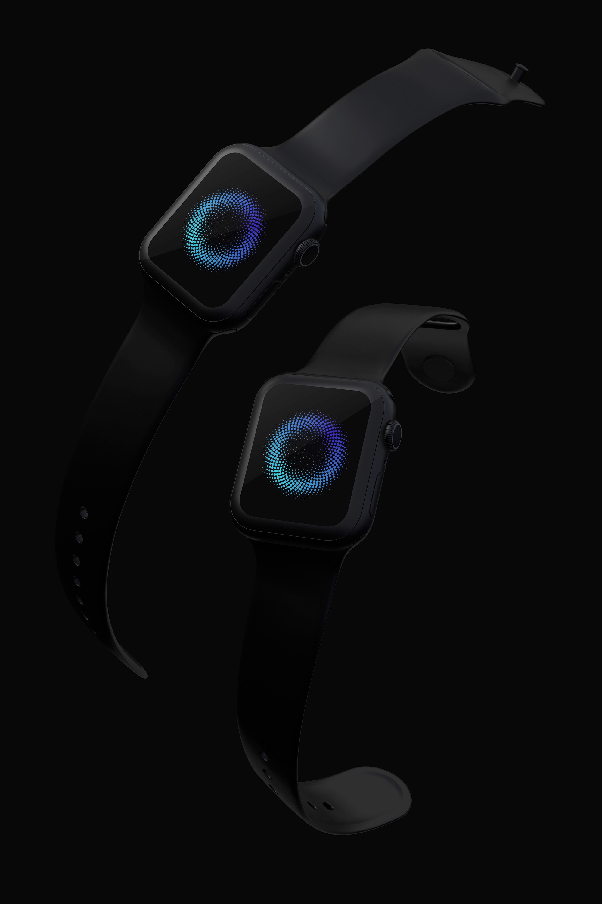 Apple Watch 4智能手表屏幕界面设计图样机04 Clay Apple Watch Series 4 (44mm) Mockup 04插图(2)
