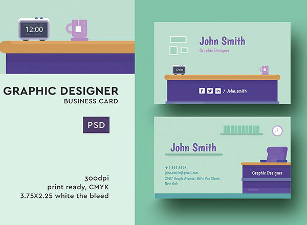 个性的时尚简约设计师名片设计模板