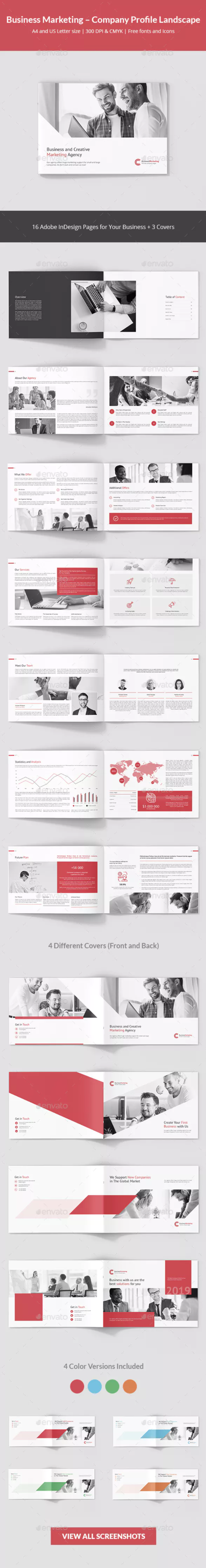 商业营销公司品牌宣传册设计模板插图