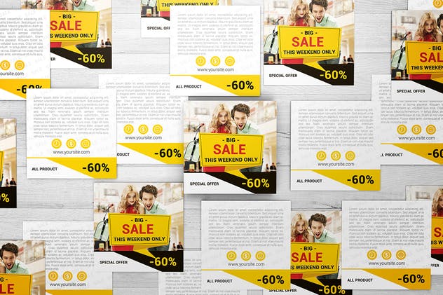 方形传单样机模板 Square Flyer Mock-Up插图(9)