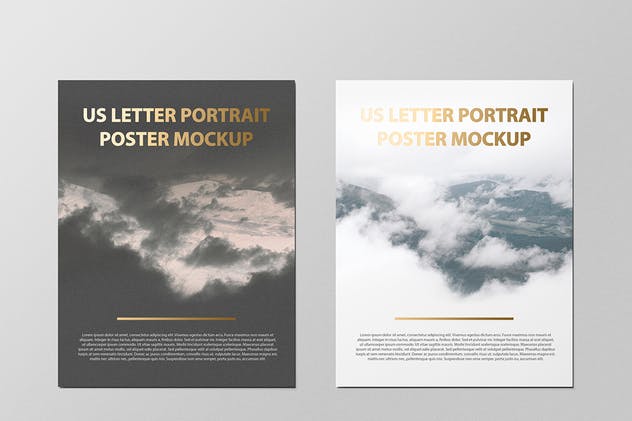 美国信纸规格海报传单/信头样机 US Letter Portait Flyer / Letterhead Mockup插图(6)