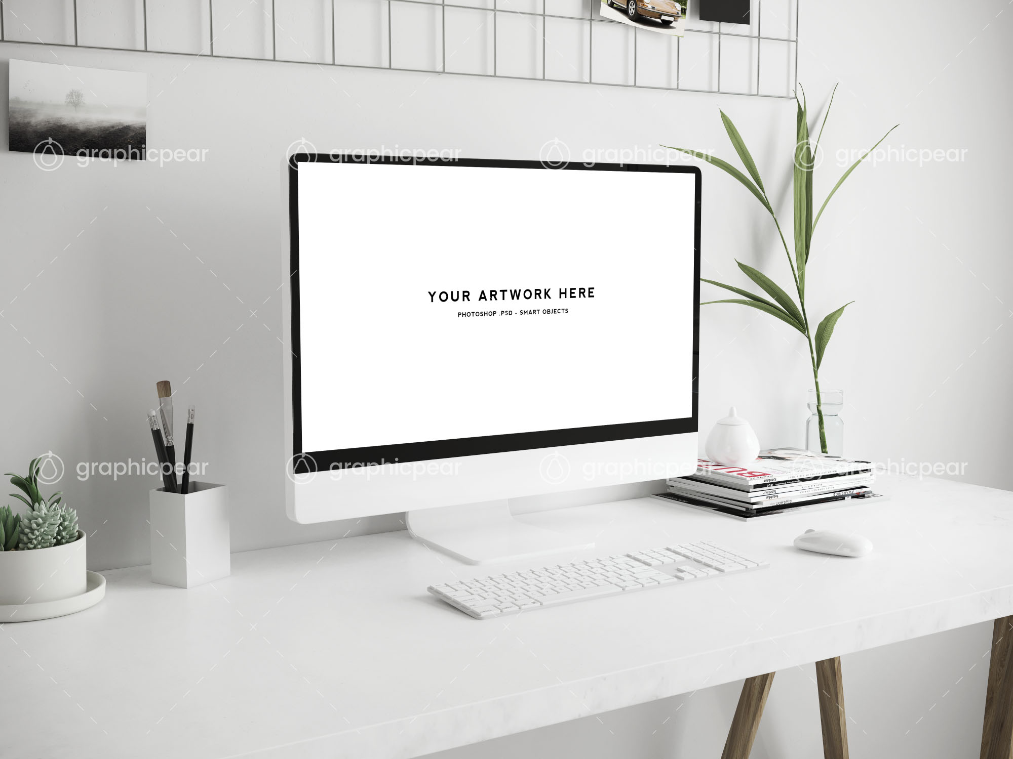 Mac台式电脑办公场景样机插图(6)