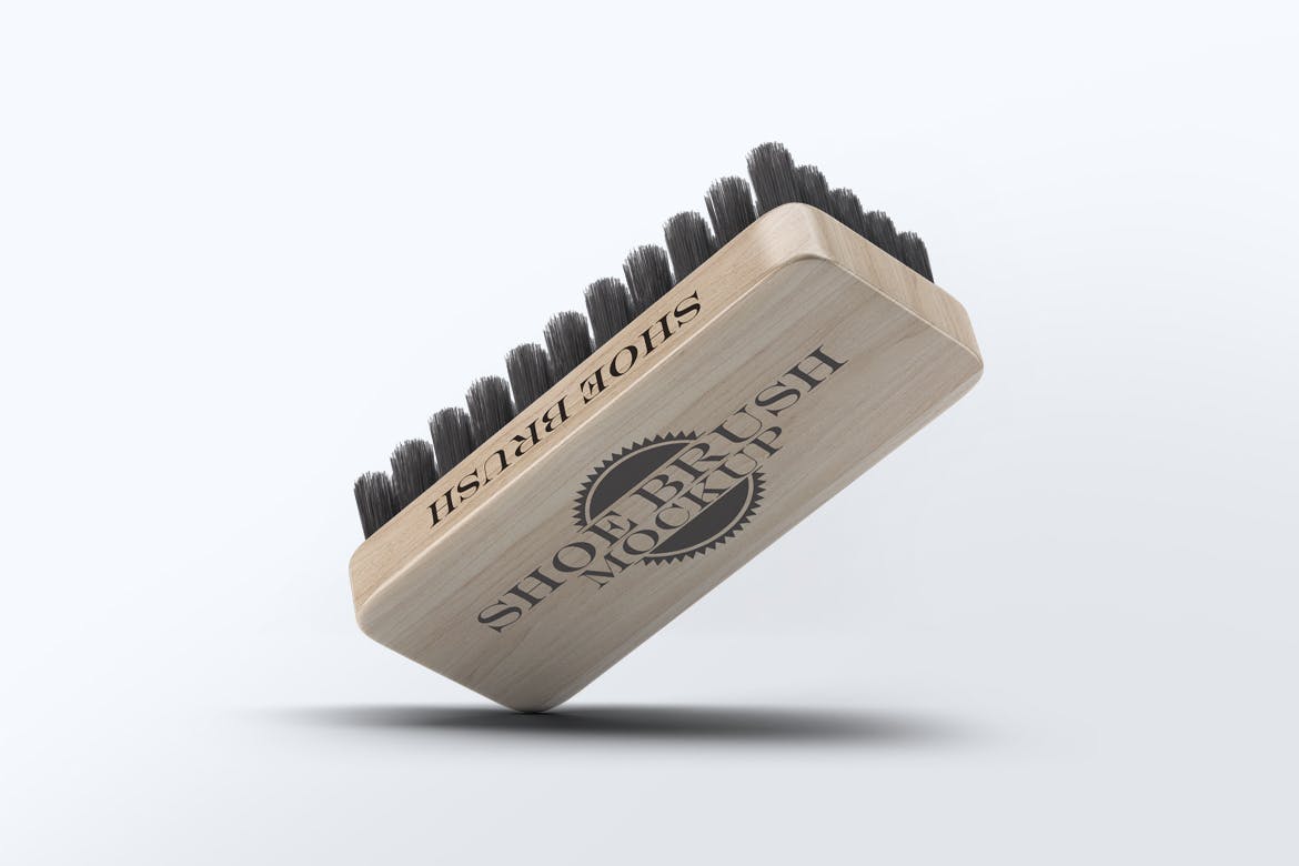 鞋刷品牌Logo设计预览样机模板 Shoe Brush Mock-Up插图(8)