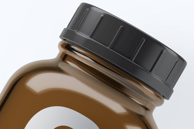 美容药品玻璃罐子瓶子样机 Pill Cosmetics Glass Bottle Mock-Up插图(7)