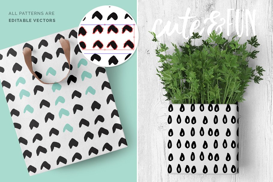 黑白抽象图案纹理 Black & White Abstract Patterns插图(3)