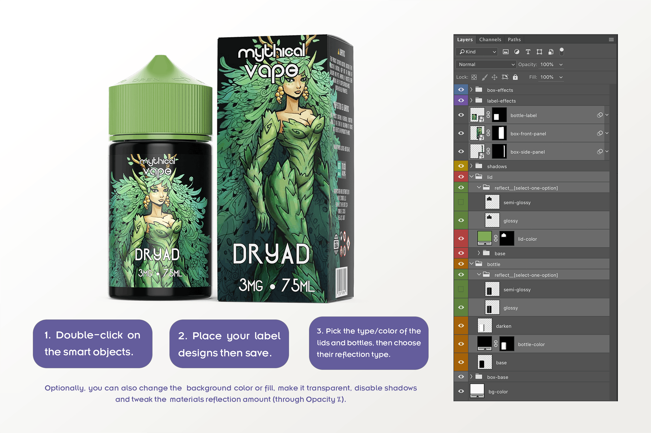75ml容量电子烟烟油瓶外观设计样机模板 eLiquid Bottle Mockup v. 75ml-C插图(6)