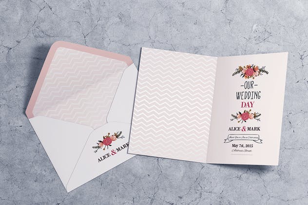 邀请函与贺卡样机模板v2 Invitation & Greeting Card MockUp vol.2插图(1)