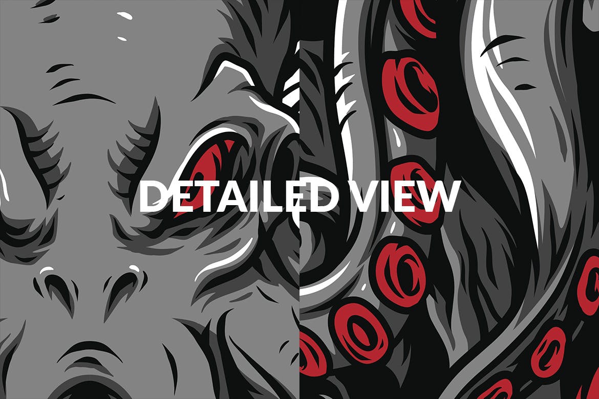 章鱼老大潮牌T恤印花图案素材库精选设计素材 Boss Master插图(4)