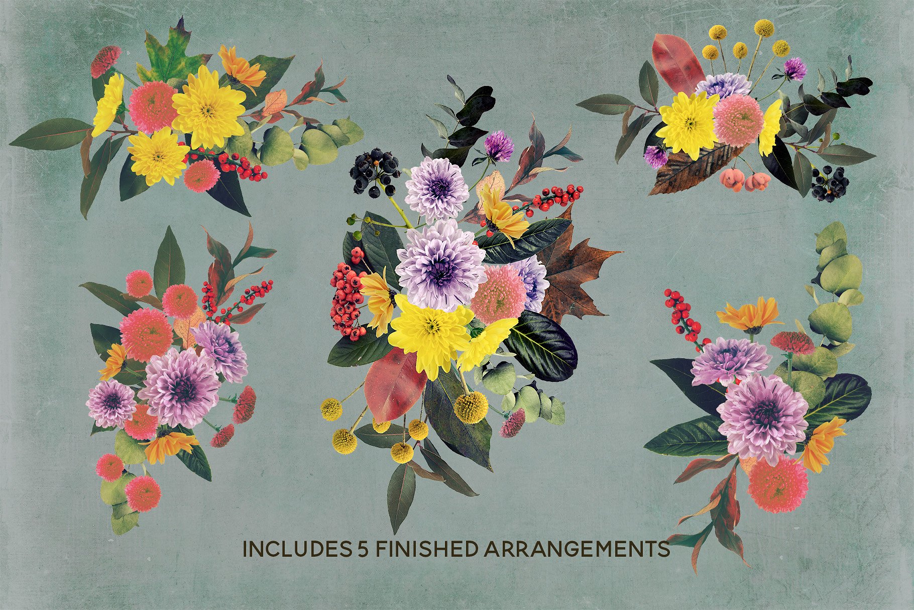 复古风格浪漫花集剪贴画集 Florigen Vintage Style Clip Art Set插图(1)