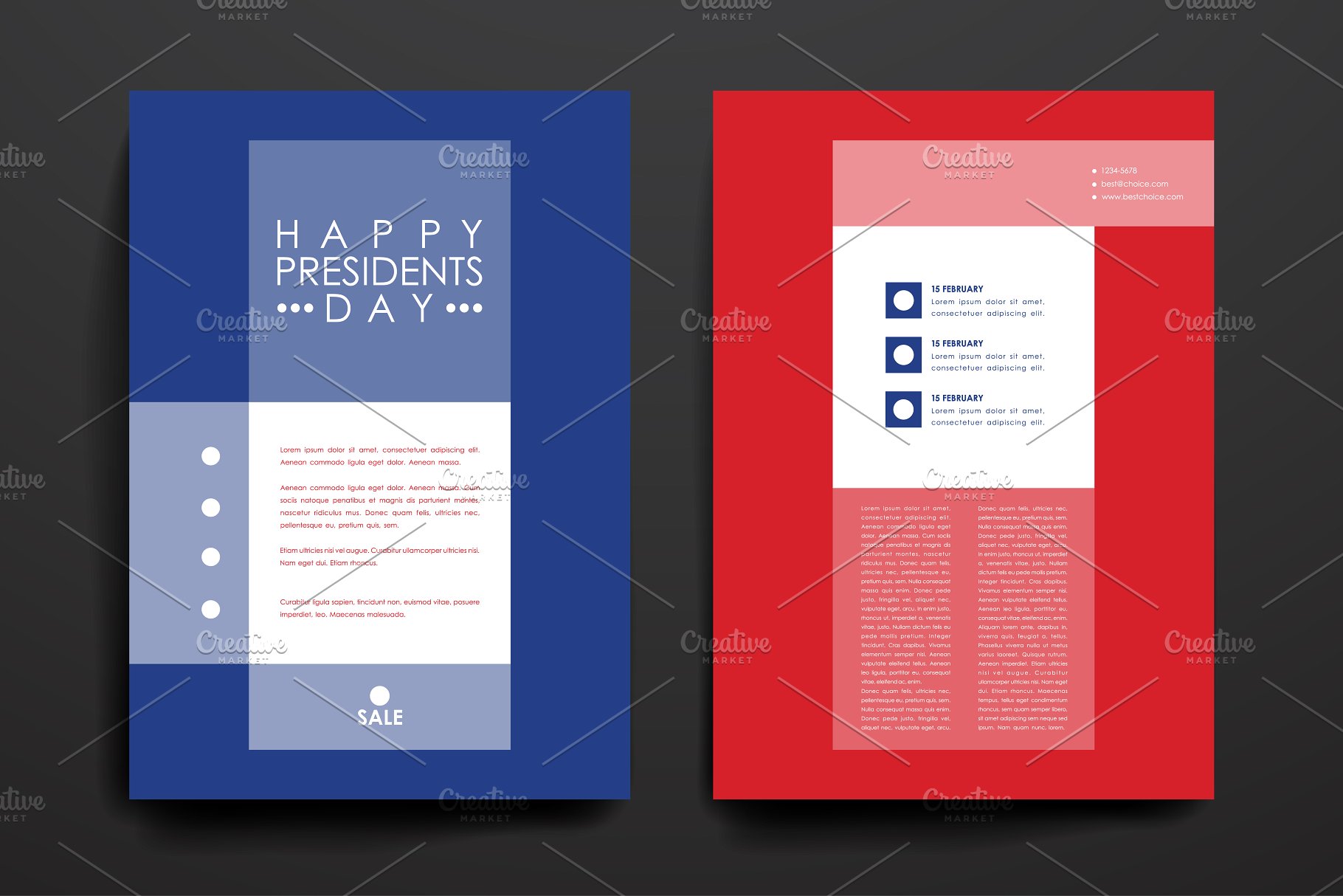 美国“总统日”主题小册子模板 President’s Day brochures插图(13)