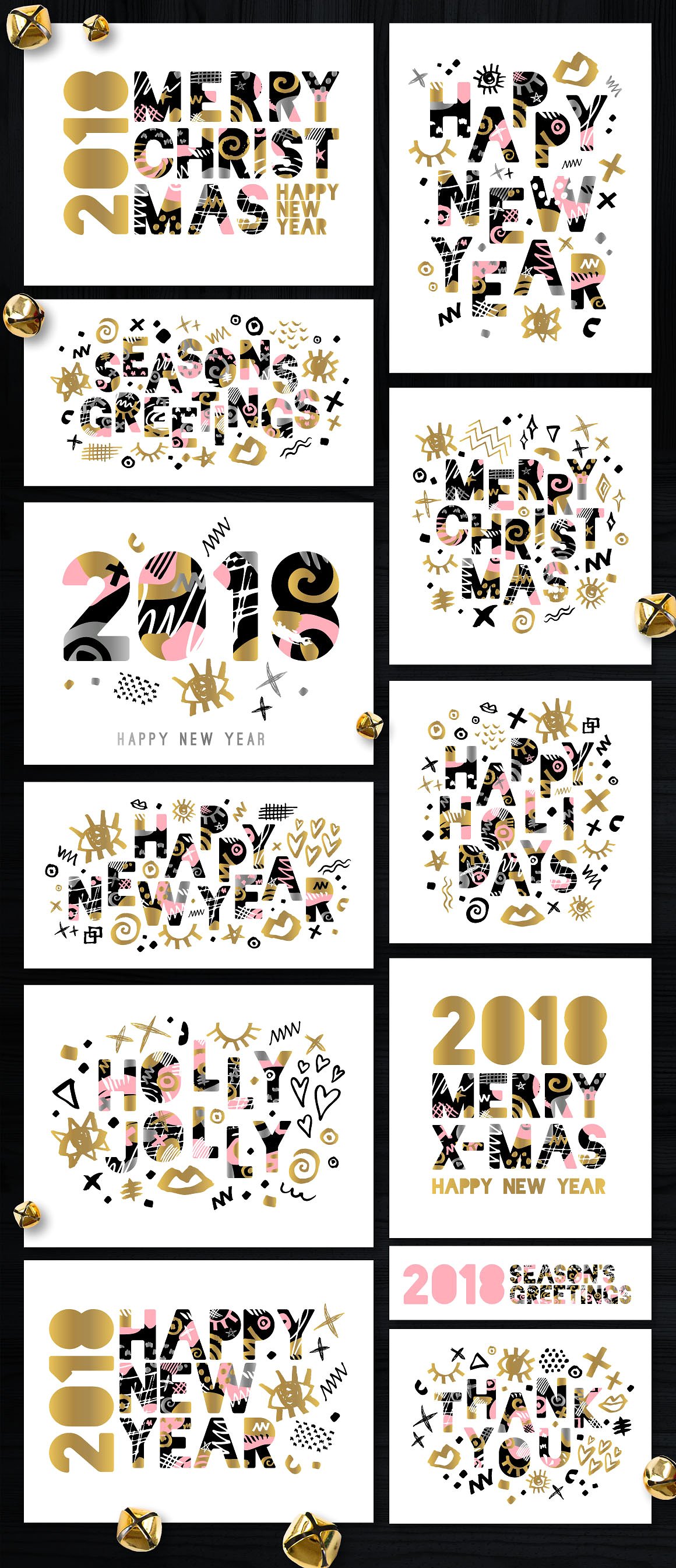 2018新年圣诞无缝背景素材下载[AI，PNG, EPS，JPG]插图(2)