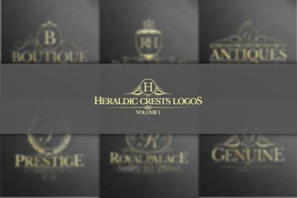纹章风格Logo模板v1 Heraldic Crest Logos Vol.1