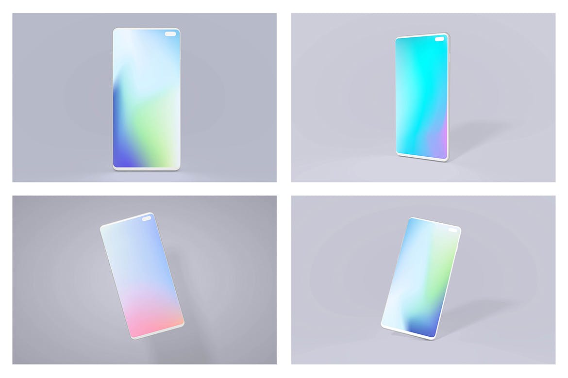 三星智能手机S10屏幕预览素材库精选样机套装 Samsung S10 Android Mockup Bundle插图(1)