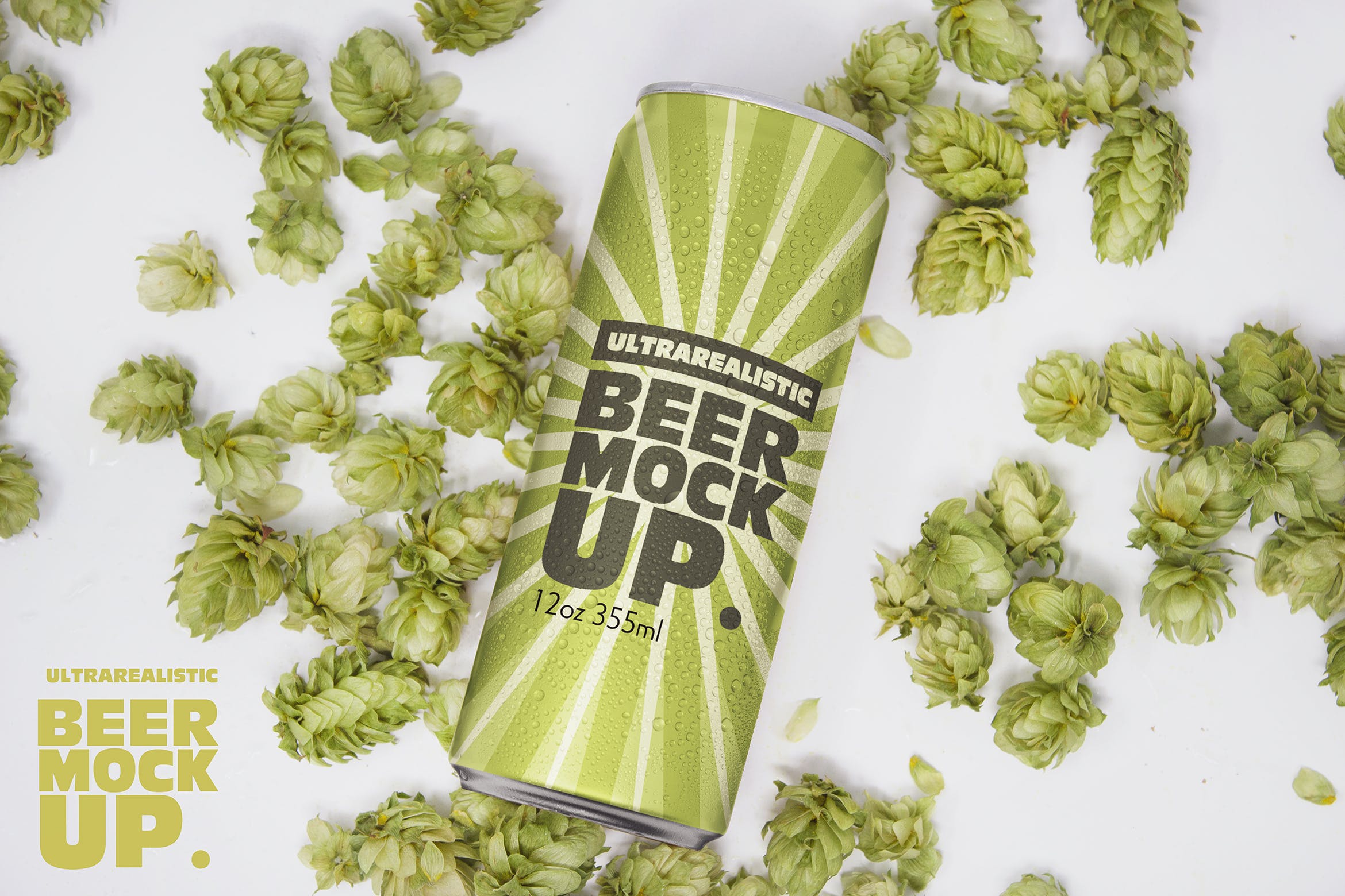 12盎司啤酒易拉罐外观设计图素材库精选 12oz Beer Can Mockup插图