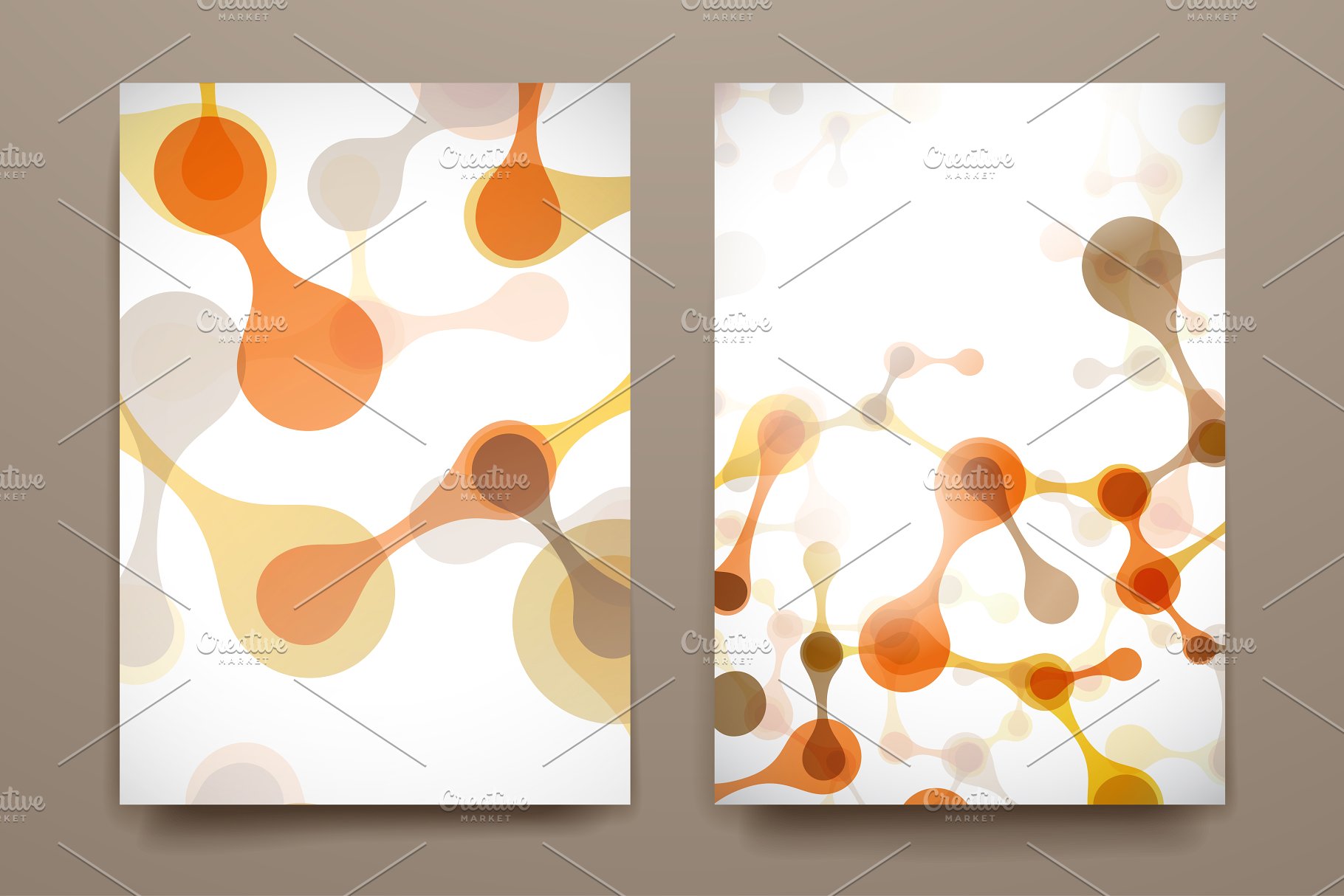 DNA链条抽象图形背景小册子模板 Brilliant brochures in DNA style插图(3)