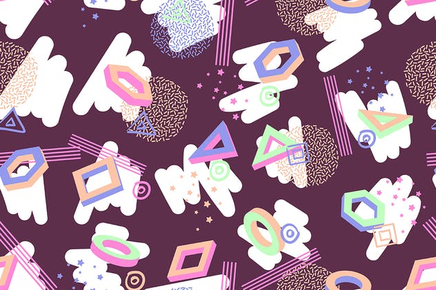 10款复古风格抽象纹理图案 Seamless Patterns in Retro Style Backgrounds插图(4)