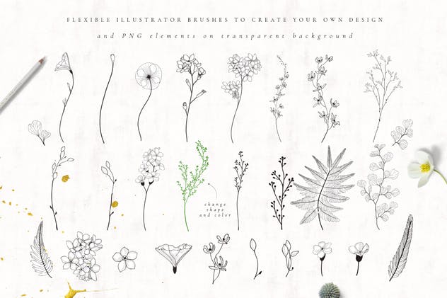 手绘花式单字字母和Logo设计素材收藏 Flowered Monogram & Logo Collection插图(8)