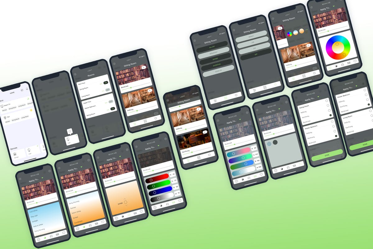 智能家居APP－灯光控制界面设计模板 Light Smarthome Mobile UI – FP插图