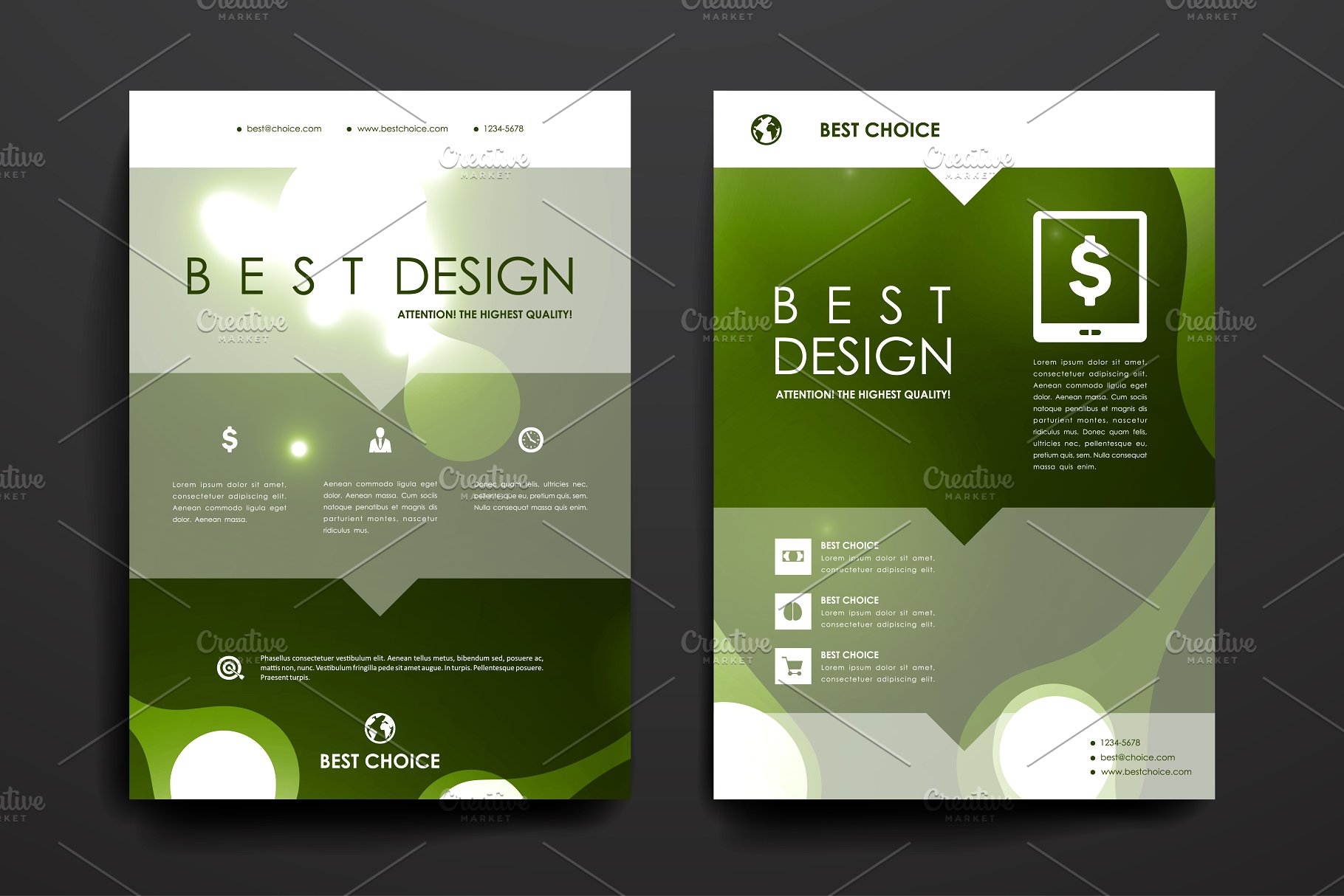 14套精美抽象背景小册子模板 Set of 14 Beautiful Brochures插图(8)