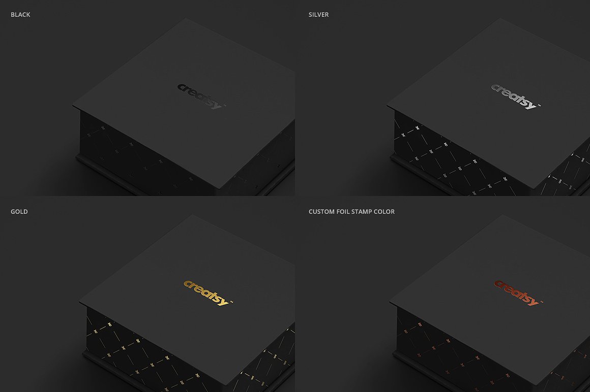 低调奢华珠宝盒礼品袋样机模板 Jewelry Box Mockup Set插图(8)