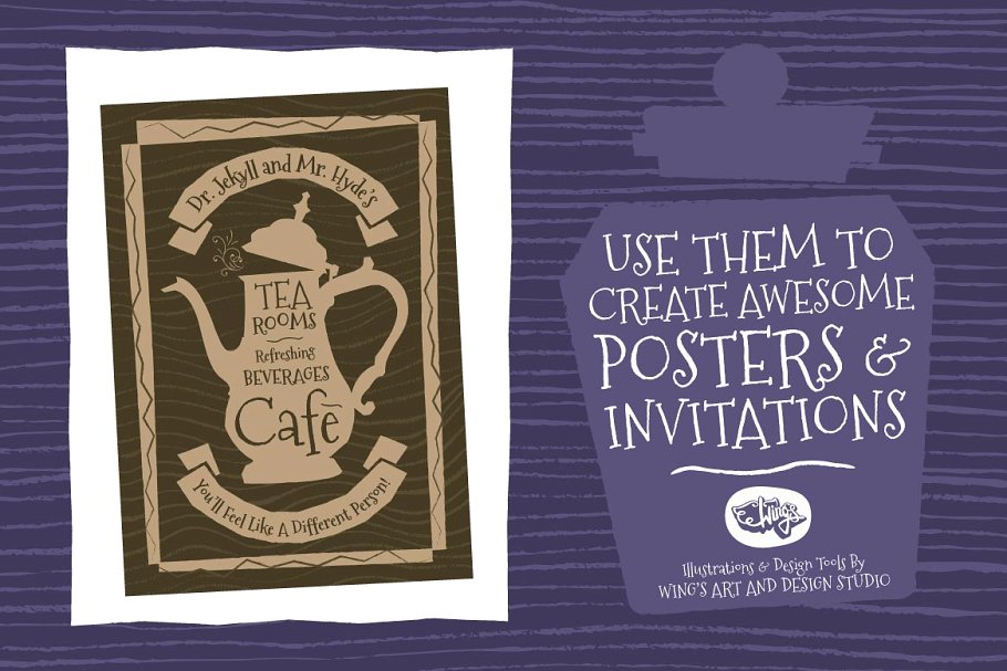 维多利亚时代复古插画设计模板 Victoriana Design Templates插图(3)