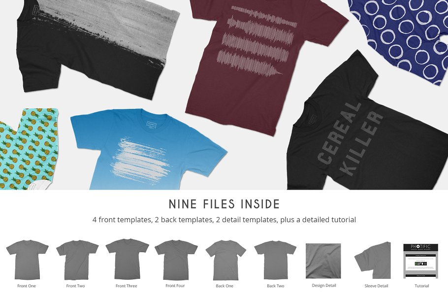 T恤样机模板 T-Shirt – Apparel Mockups插图(1)