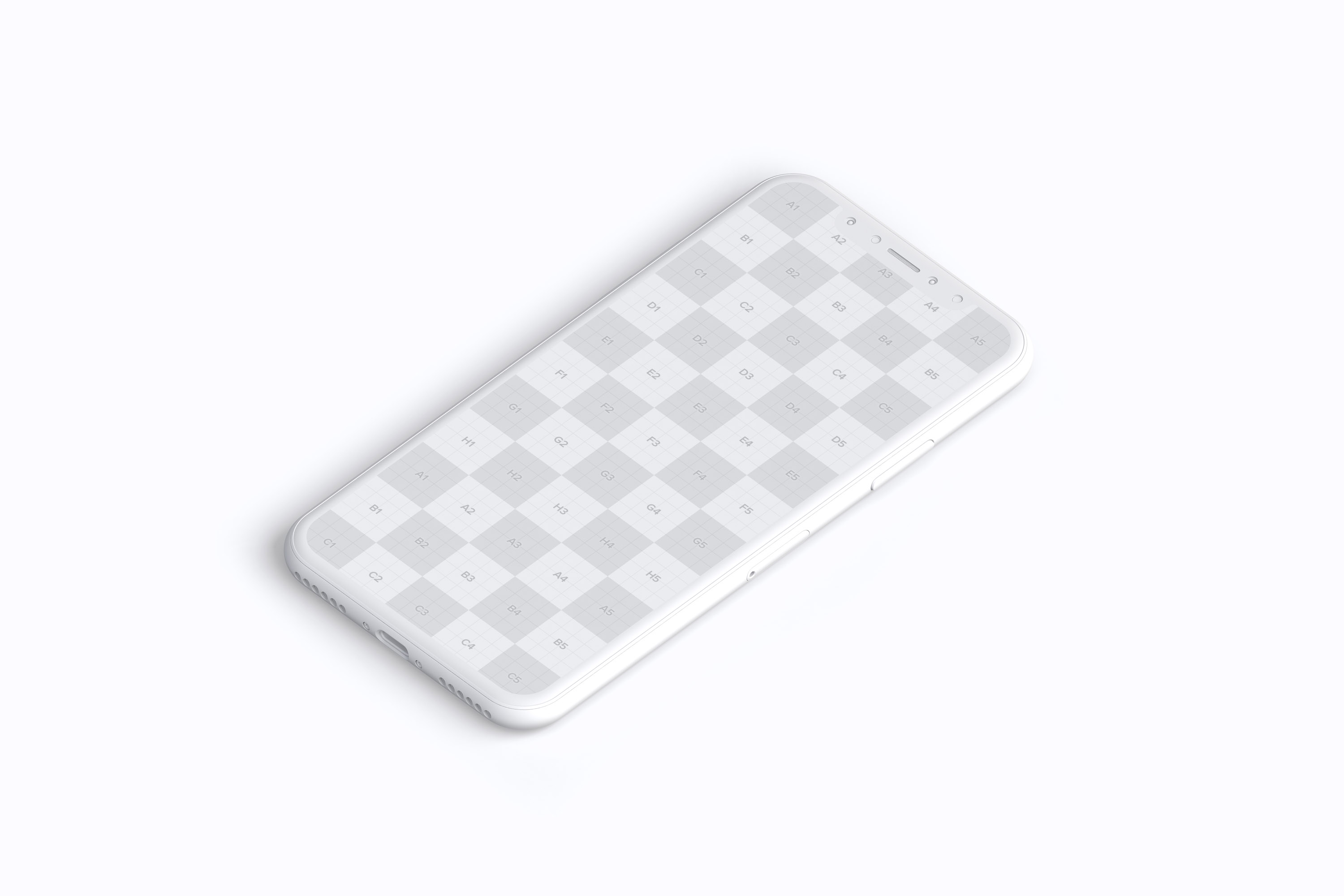 多个iPhone X智能手机屏幕等距平铺视觉样机模板 Clay iPhone X Mockup 02插图(8)