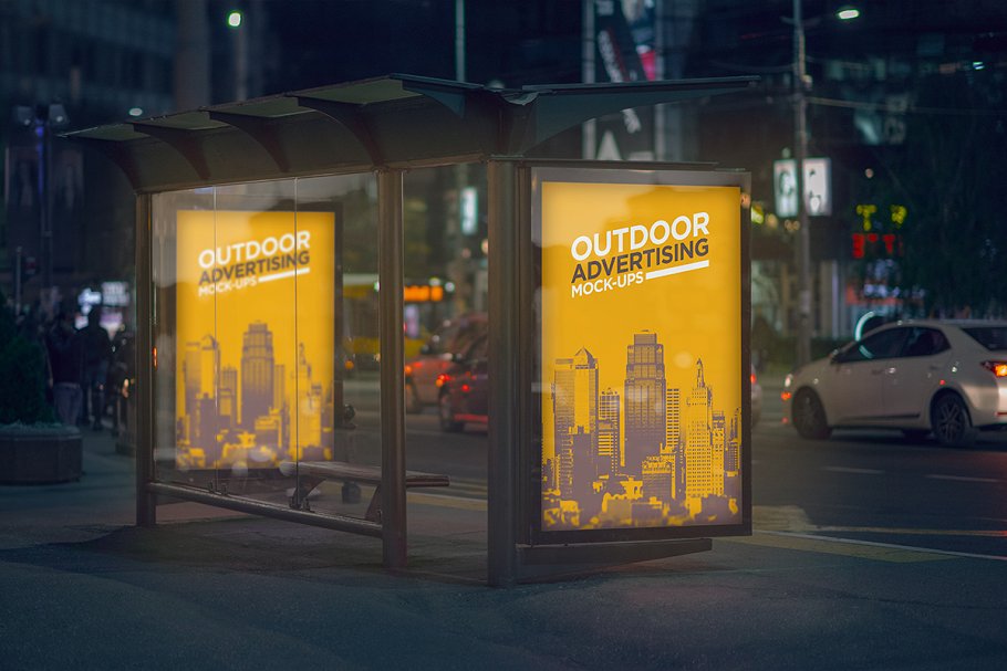 户外广告灯箱广告样机模板合集 Outdoor Advertising Mock-Up / V.2插图(1)
