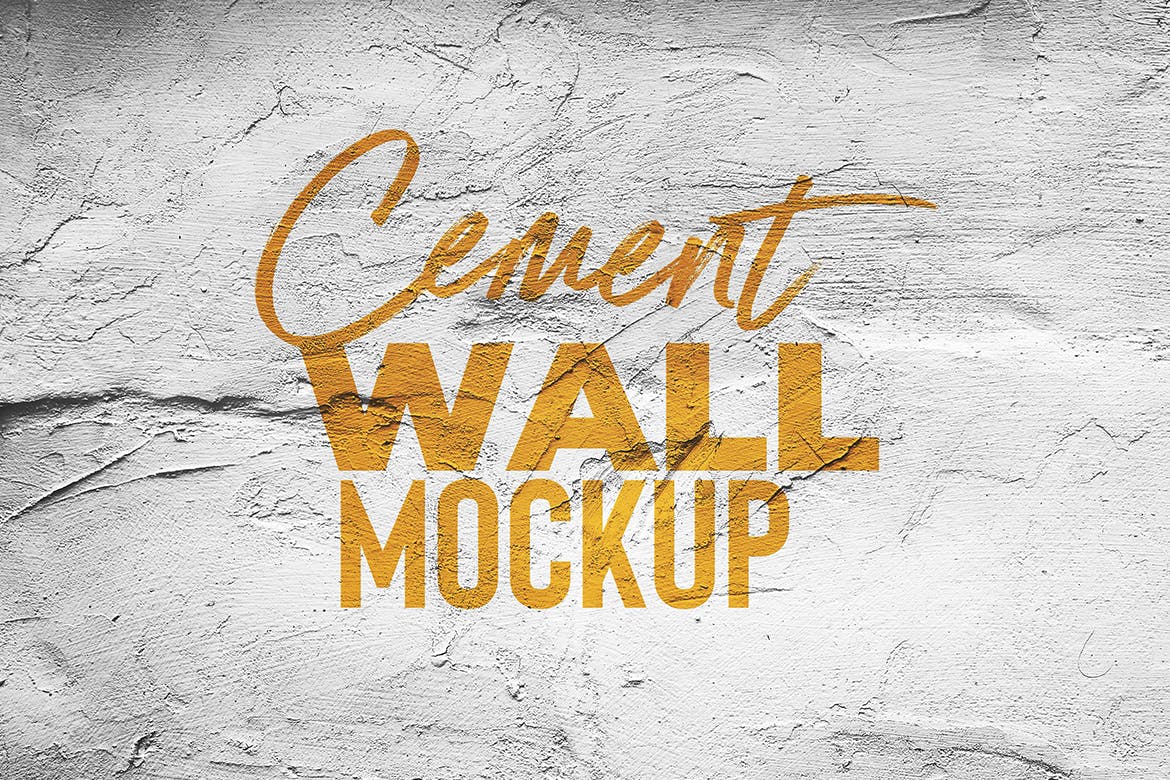 Logo设计水泥墙刷漆效果图样机模板 Cement Wall Mock Up插图