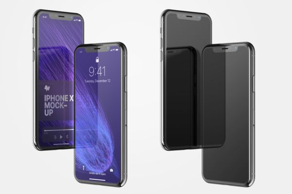 iPhone X手机屏幕设计预览样机模板08 iPhone X Mockup 08
