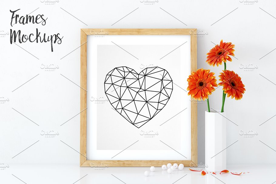 简约相框画框样机 Frame mockups pack 8×10插图(5)