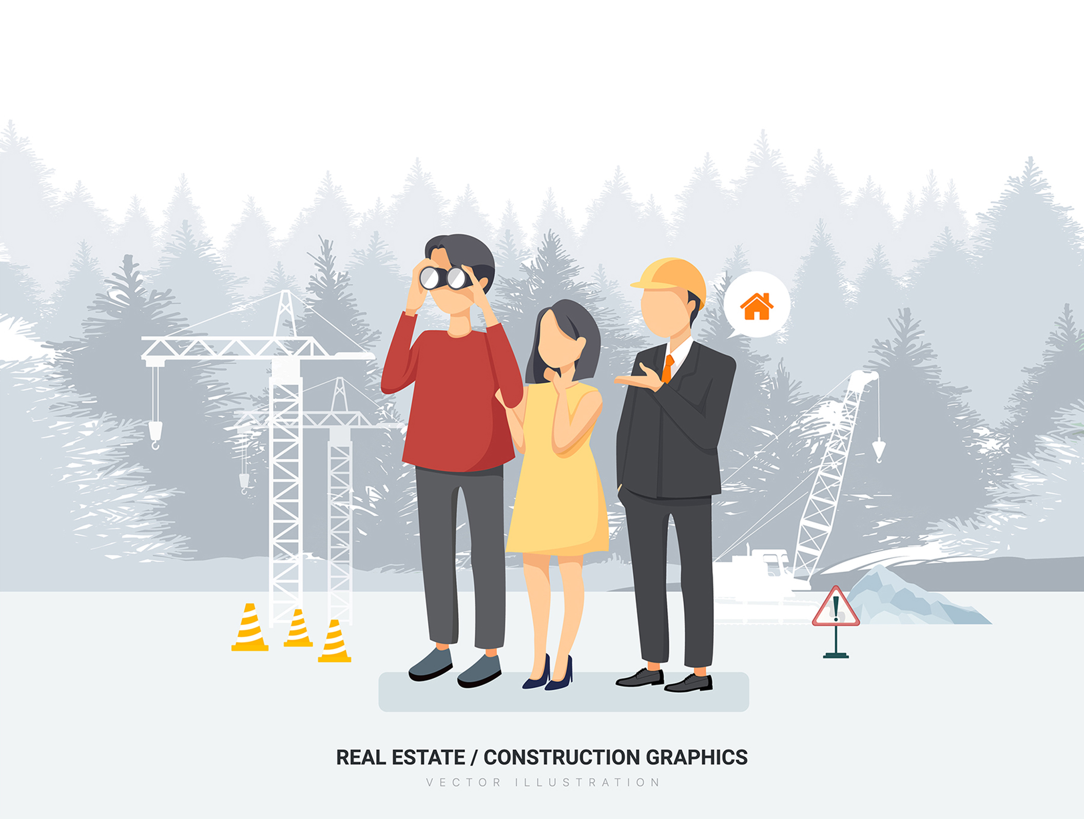 素材库下午茶:房地产与建筑场景网站矢量插画合集插图(9)