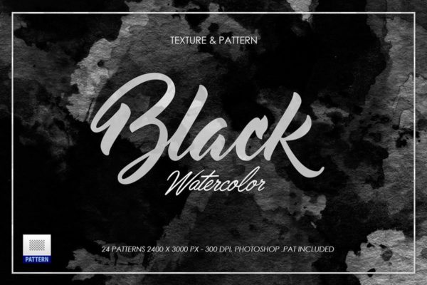 深黑色水墨水彩背景纹理 Black Dark Watercolor Texture