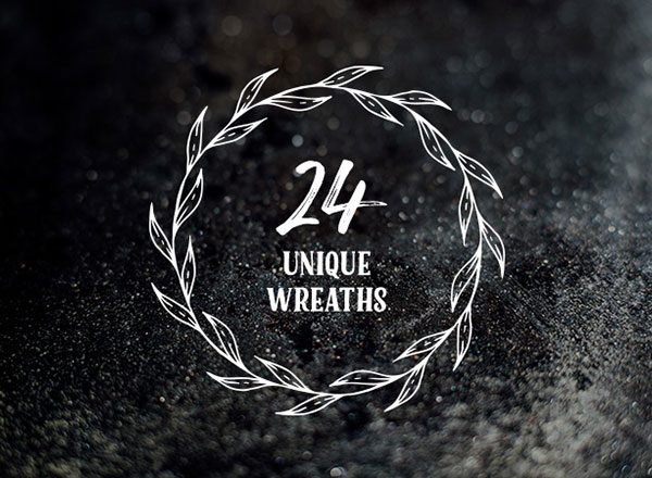 24个独特的手绘花圈图案 24 Unique Bloomy Wreaths [AI, EPS]