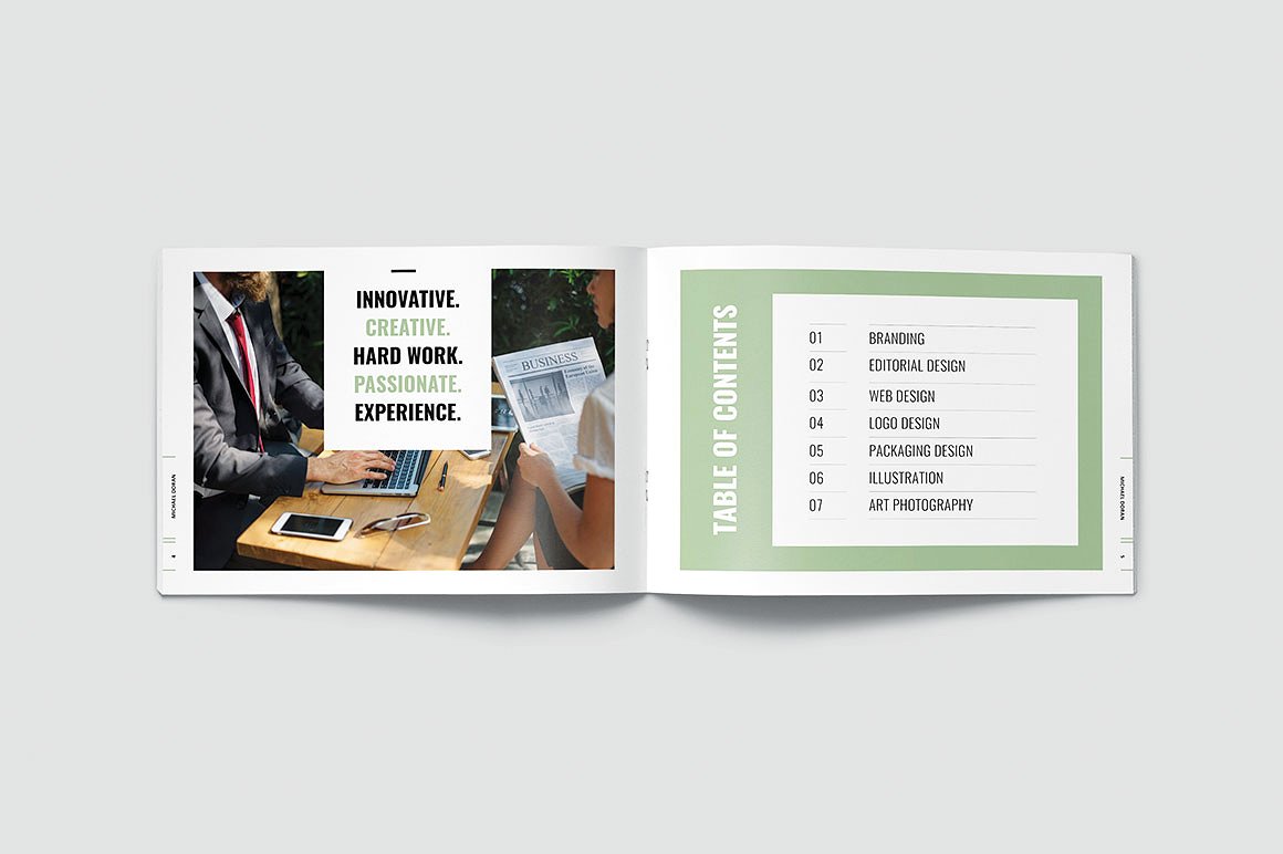 简约而专业的图形设计师产品组合杂志模板插图(3)