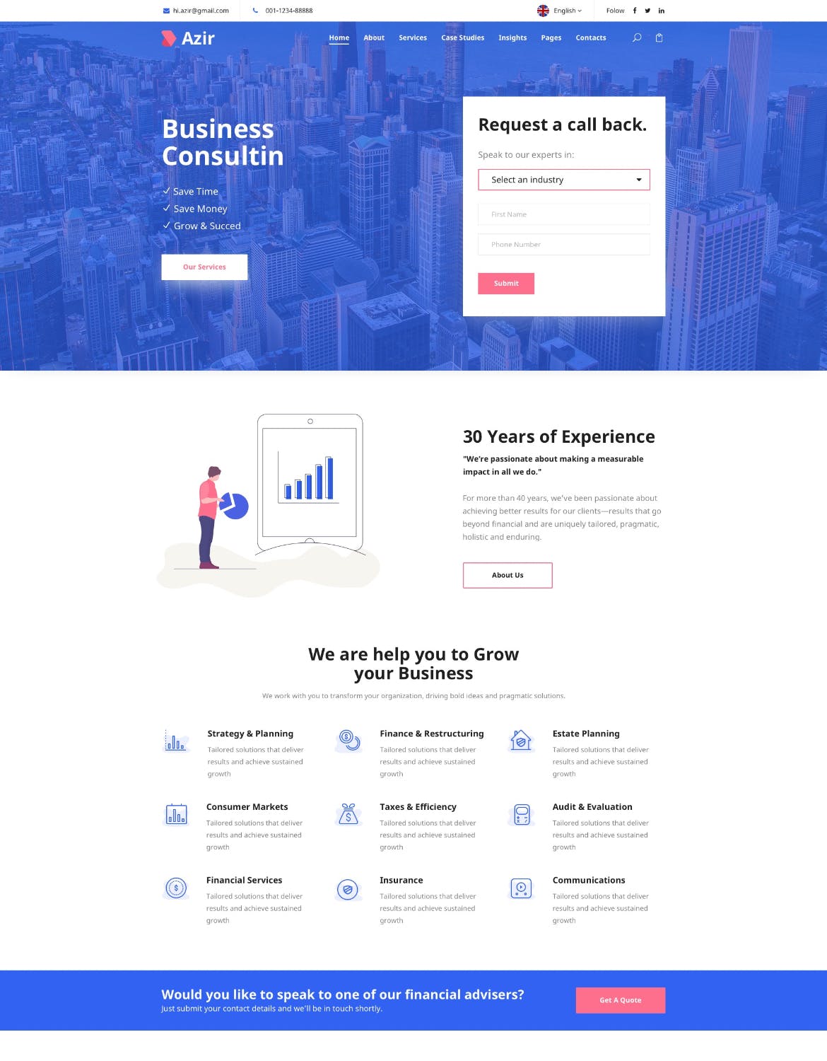 金融财务咨询类网站UI设计SKETCH模板 Azir | Consulting Finance Sketch App Tempate插图(3)