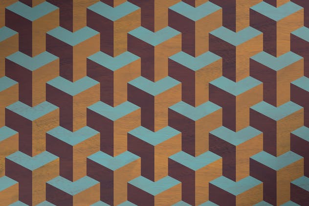 立体几何镶嵌图案素材 Geometric Marquetry Patterns插图(13)